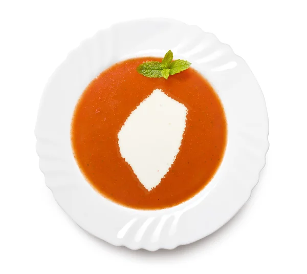 Плита томатный суп со сливками в форме Свазиленда. (серия ) — стоковое фото