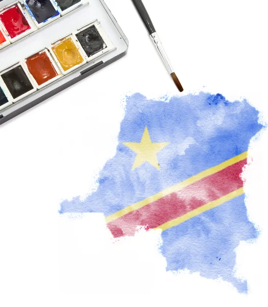 在 n 中，刚果共和国的水彩画作品 — 图库照片