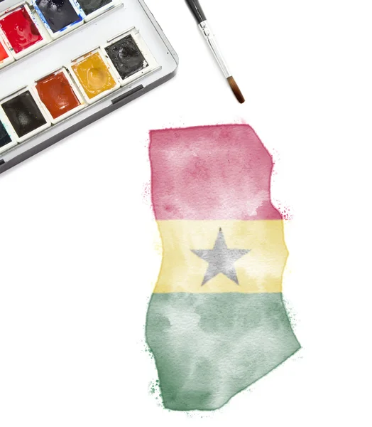 加纳在全国颜色的水彩作品。(系列) — 图库照片