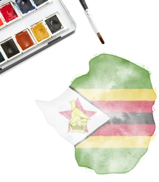 Akvarellmålning i Zimbabwe i medborgare färgar. (serien) — Stockfoto
