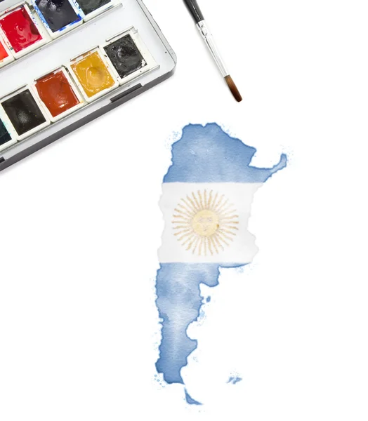 Aquarellmalerei Argentiniens in den Nationalfarben. (Reihe) — Stockfoto