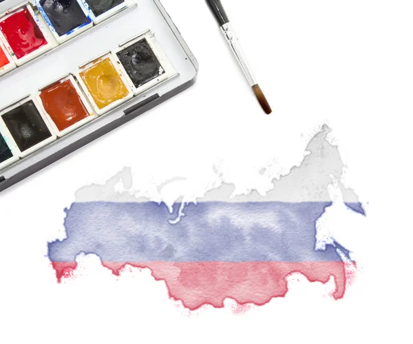 Aquarelle peinture de la Russie dans les couleurs nationales. (séries) ) — Photo
