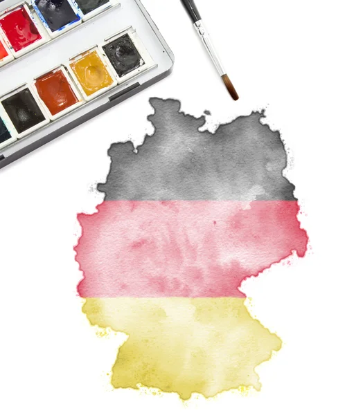 德国在全国颜色的水彩作品。(系列) — 图库照片
