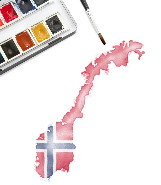 Акварель Норвегии в национальных цветах. (серия ) — стоковое фото