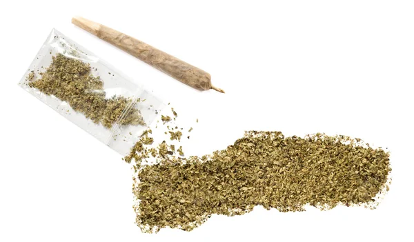 Weed in the shape of Gambia and a joint.(series) — Stock Photo, Image