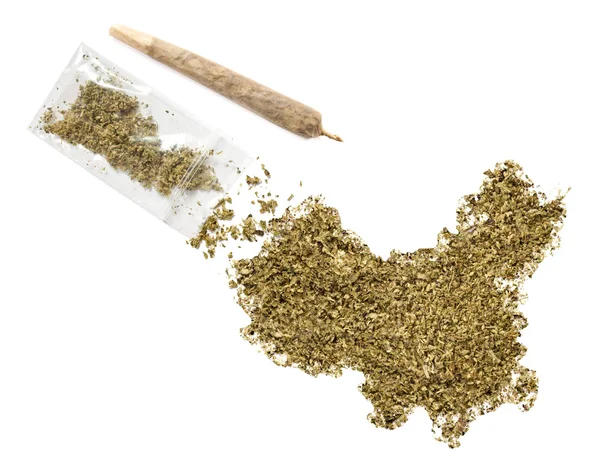 Weed in the shape of China and a joint.(series) — Stock Photo, Image