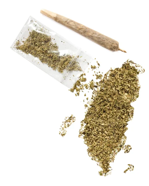 Weed in the shape of Taiwan and a joint.(series) — Stock Photo, Image