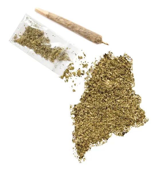 Weed in the shape of Maine and a joint.(series) — Stock Photo, Image