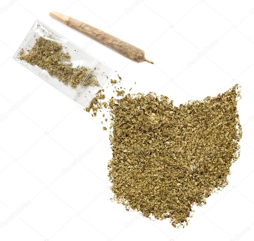 Weed in the shape of Ohio and a joint.(series)