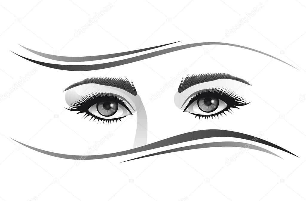 Ojos. Blanco y negro . Imagen Vectorial de © designer58 #92129922