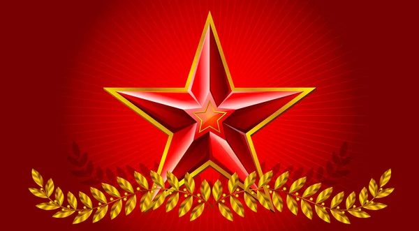 Card with red star — Stock Vector