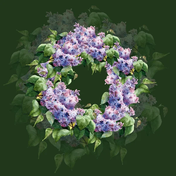 Wreath with lilac — Stock Photo, Image