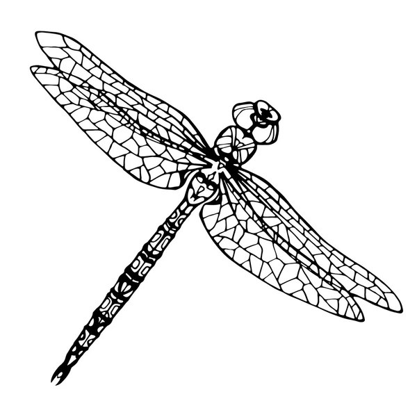 Coloring object; illustration of dragonfly — Stock Vector