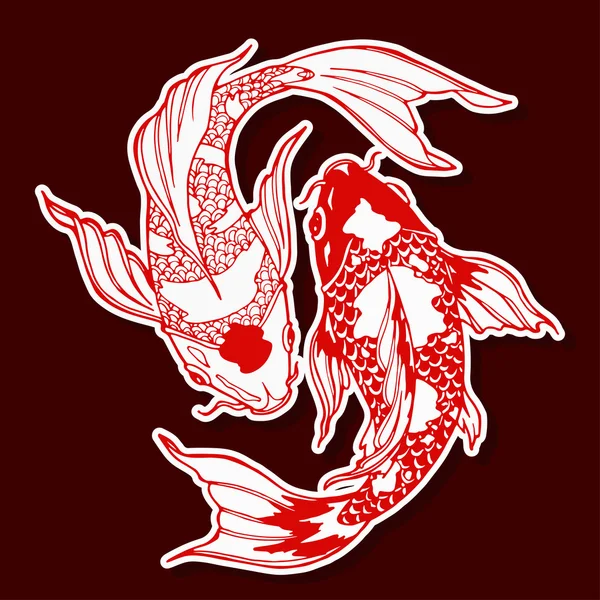 Koi ryb; Ying yang symbol — Zdjęcie stockowe