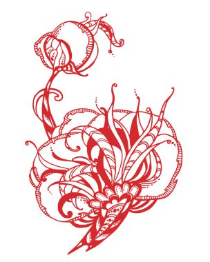 Şakayık dekoratif grafik illüstrasyon