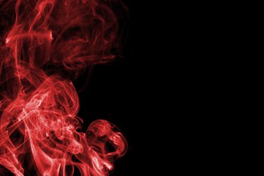 siyah zemin üzerine kırmızı duman soyut
