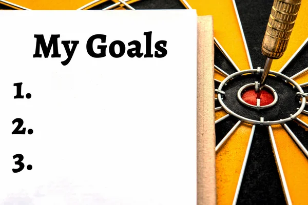 Words my goals with dart target background — Stock Photo, Image