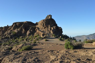 Roque Nublo, güzel manzara kaya tam yol .