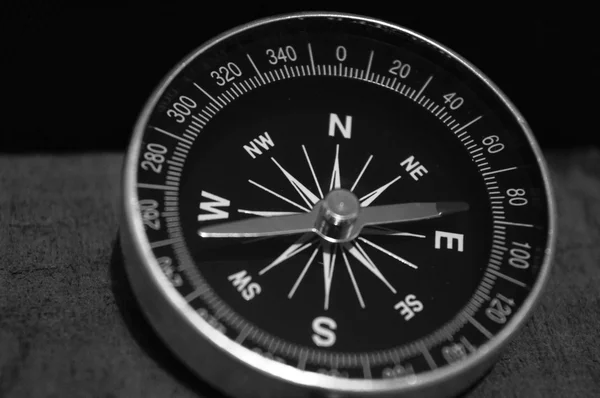 Kompassnadel zeigt magnetischen Kompass Punkte zu navigieren, — Stockfoto