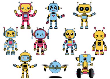 Şirin Robot Karakterlerinin Renkli Resimleri (Pastel Renkleri)