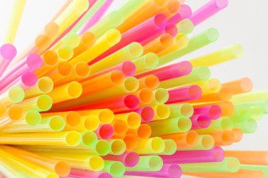 Vibrant colors drinking straws plastic type clipart