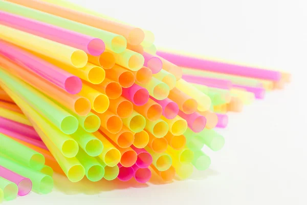 Levendige kleuren drinken rietjes plastic type — Stockfoto