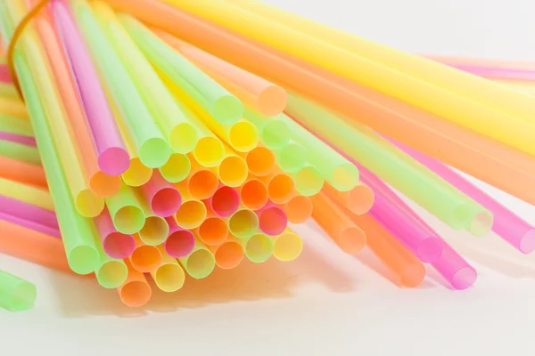 Żywe kolory picia słomki plastikowe typu — Zdjęcie stockowe