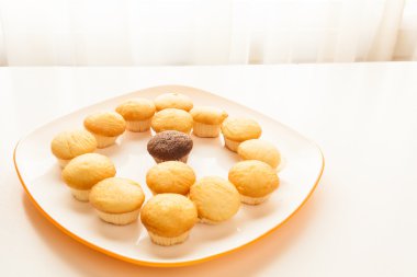 Lezzetli sarı kek ve çikolata kek Merkezi