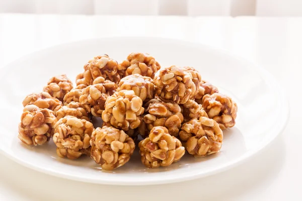 Sweet peanut balls in a plate