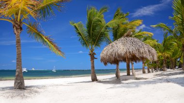 Tropikal plaj ve güzel bulutlar