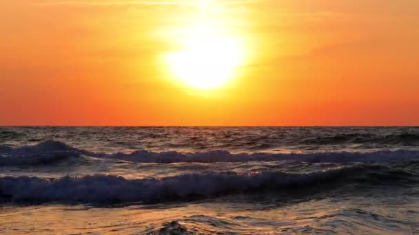 Ocean Waves Sunrise Colorful Beach Sea Video — Stok Video