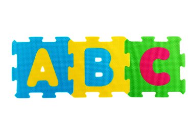 Alfabe paspas. Abc üzerinde izole kauçuk paspaslar üzerinde yazılı