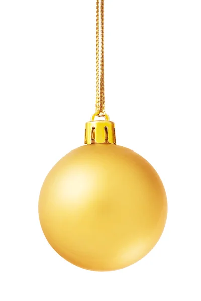 Golden christmas ball isolated on white — Stock Photo, Image