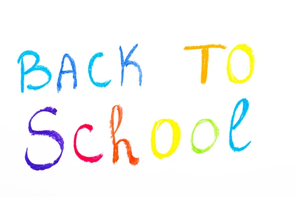 Красочный текст Back to school, childhood conception — стоковое фото