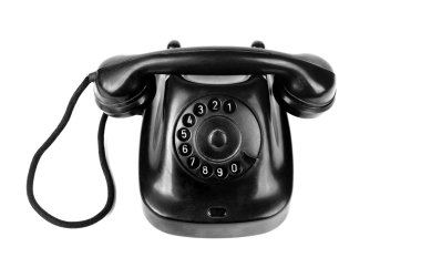 Retro eski telefon ile izole çevirmeli