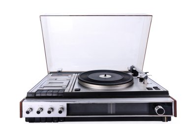 Retro electronic Gramophone isolated on white background clipart