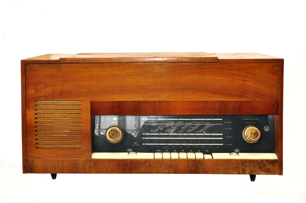 1950-es években stílus Vintage retro rádió, gramofon, elszigetelt — Stock Fotó