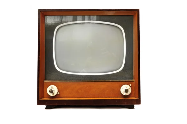retro tv üzerinde beyaz izole