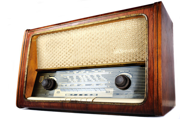 Old, retro, vintage radio, studio isolated