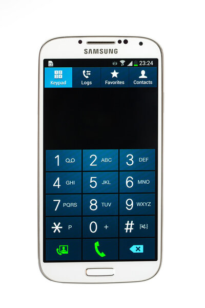 Смартфон Samsung Galaxy s4 клавиатура дисплей изолирован на белом ba
