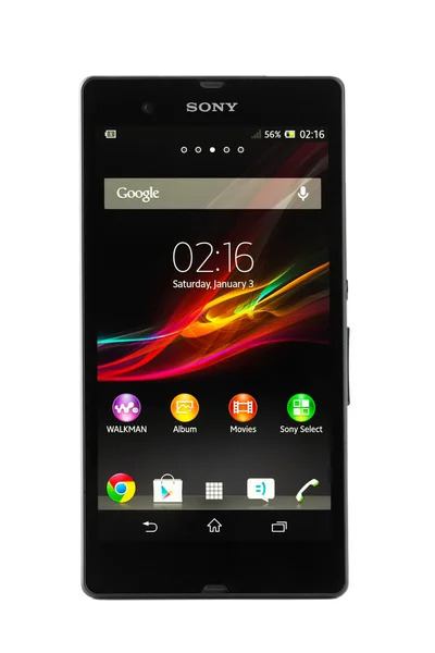 Smart mobiltelefon Sony Xperia Z isolerad på vit — Stockfoto