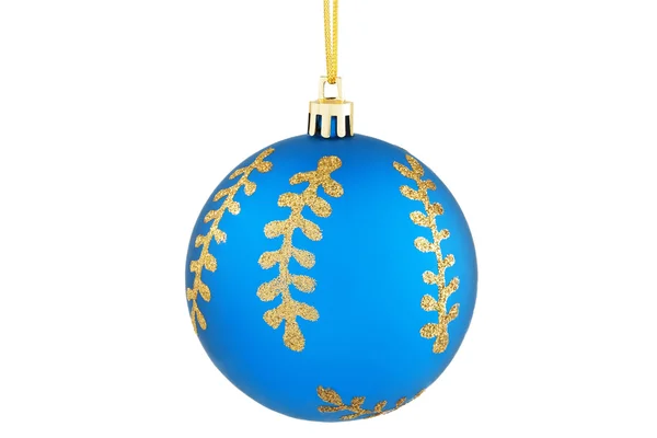 Blue christmas ball isolated on white — Stock Photo, Image