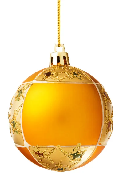 Golden christmas ball isolated on white — Stock Photo, Image