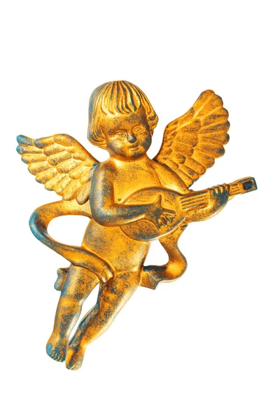Golden heruvim figure for christmas decoration isolated — Stock Photo, Image