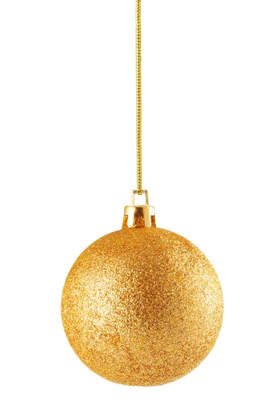 Golden christmas ball isolated on white background — Stock Photo, Image
