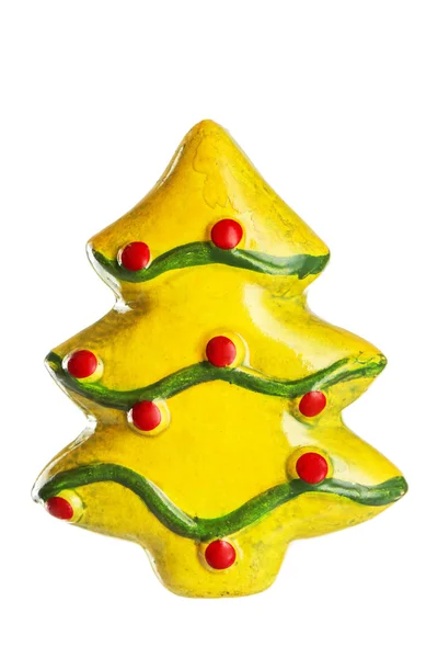 Figura de un árbol de Navidad decorado sobre fondo blanco — Foto de Stock