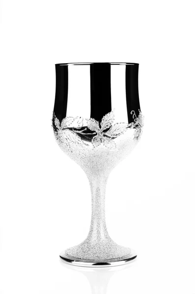 Wedding silver glass or cup isolated on white — Stock Photo, Image