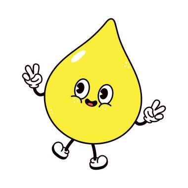 Sarı çizgi film sıvı damla karakteri. Mutlu bir yüzü var. Barışı ve pozitifliği ifade ediyor.