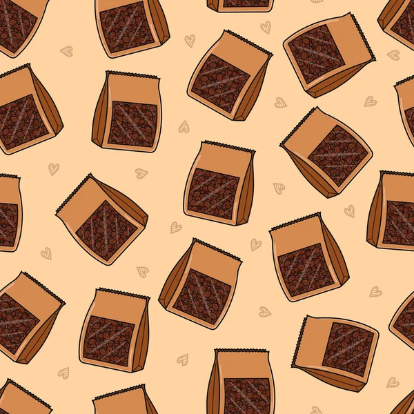 Kahverengi kahve çekirdeklerini şeffaf bir pencereyle dolduran kavrulmuş kahve çekirdekleri kesintisiz bir şablon içinde sunularak kafein ve içecek temaları için bir arka plan oluşturur.