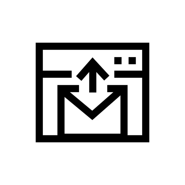 Boîte de réception, icône de ligne de courrier . — Image vectorielle